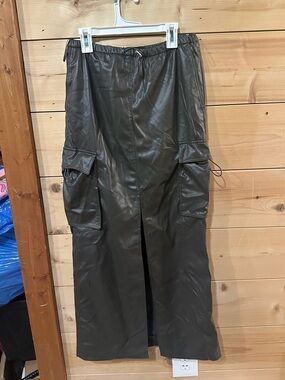 Zara pleather dark gray pants